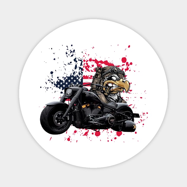 Patriotic Freedom Rider Magnet by Pieartscreation